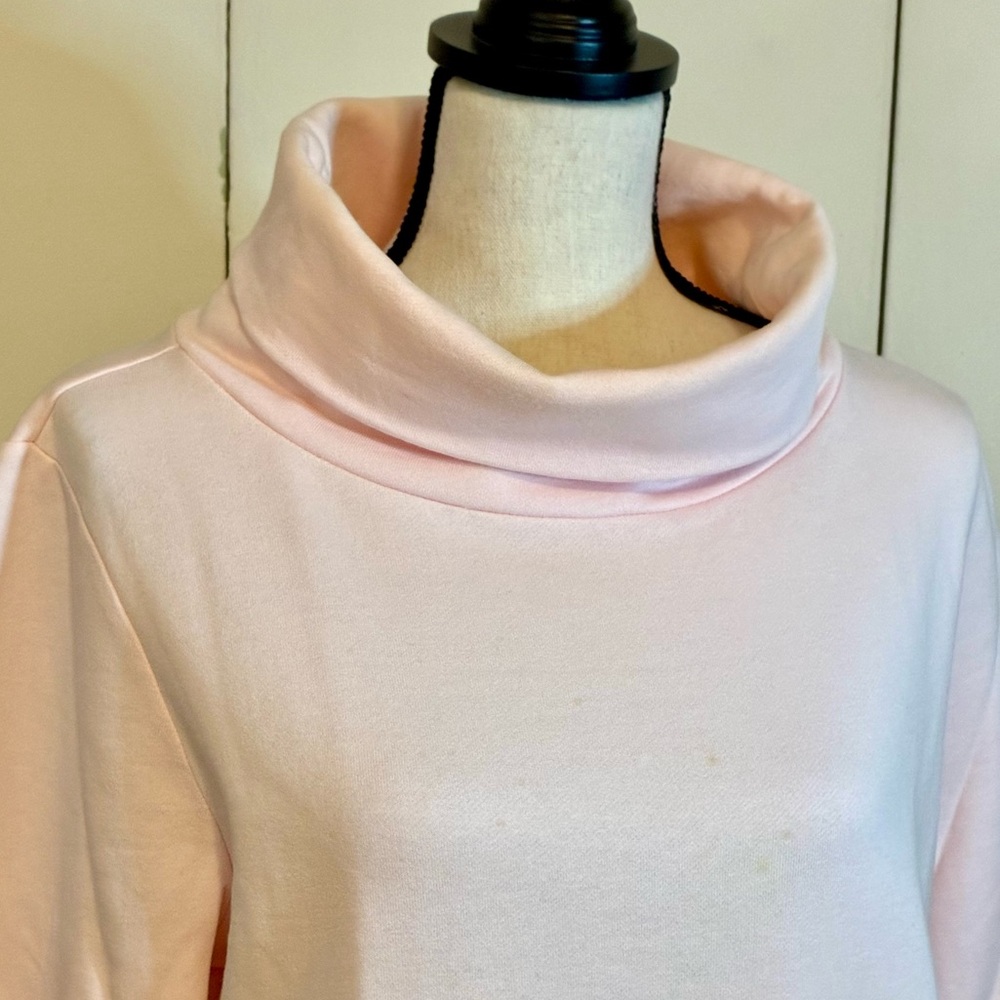 Talbots Cozy Soft Pink Cowl Neck Top with a Sweatshirt Type Lining